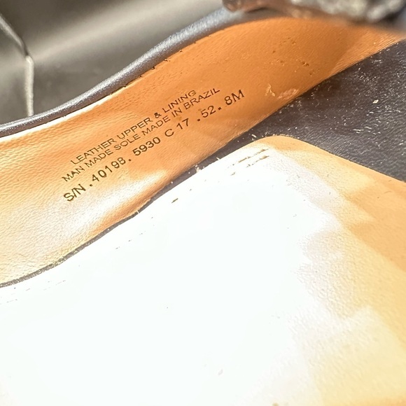 Tory Burch Melinda Peep Toe Wedges Pump Size 8M Navy Blue Leather 3.5" Heel $395 - Picture 6 of 7